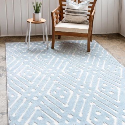 Sabrina Soto 8' 0 x 10' 0 Indoor Outdoor Light Blue Area Rug