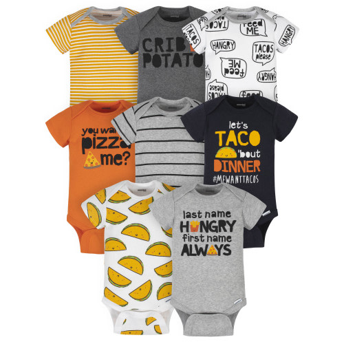 Onesies Brand Baby Boy Short Sleeve Onesies Bodysuits, 8-Pack, Sizes Newborn-12 Months