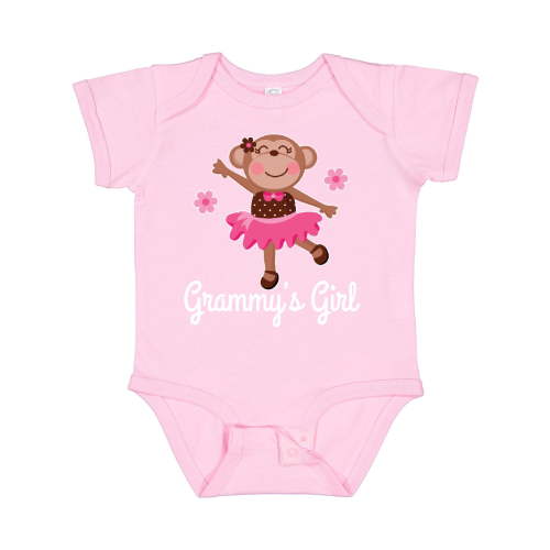 Inktastic Grammy Girl Ballerina Monkey Girls Baby Bodysuit