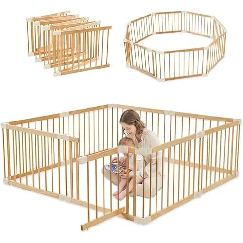 Large Foldable Wooden Baby Playpen
