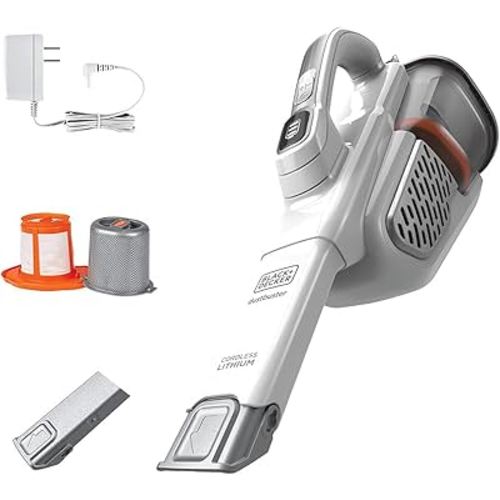 BLACK+DECKER Dustbuster Handheld Vacuum, Cordless, AdvancedClean+, White (HHVK320J10)