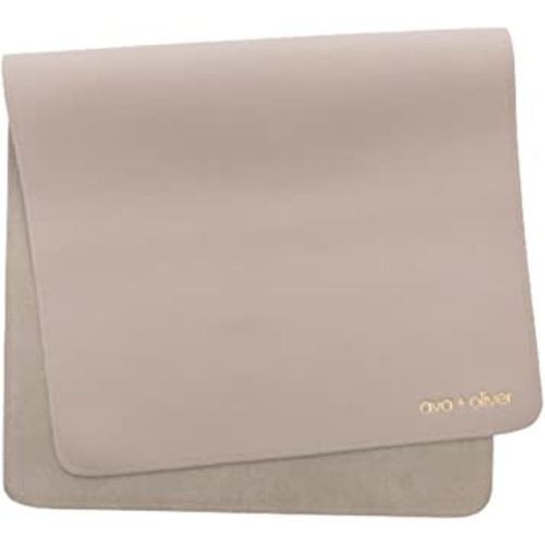 Vegan Leather Baby Changing Mat - Multipurpose Portable Wipeable Diaper Pad - Foldable for Travel (16 x 30 in) (Grey)