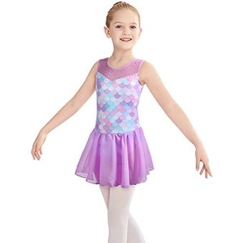 Gymnastics Skirted Leotards Ballet Tutu Dance Dress Mermaid Unicorn Gymnastic Skirt (Baby/Toddler/Big Girls)