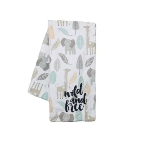 Jungle Friends Elephant/Giraffe Safari Soft Fleece Baby Blanket