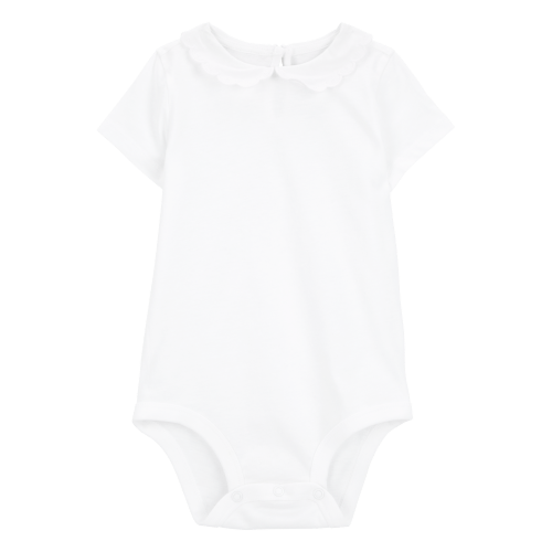 Baby Scalloped Collar Short-Sleeve Bodysuit - White - OshKosh | Carter's
