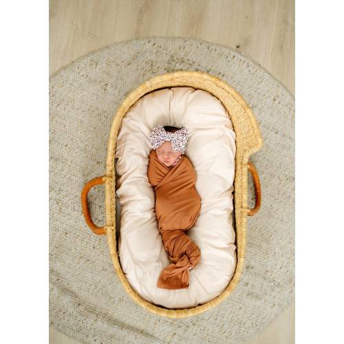 Bamboo Stretchy Swaddling Blanket Brown New Baby Gift Camel Newborn Swaddle Take Home Baby Coming Home Blanket Neutral Newborn Swaddle