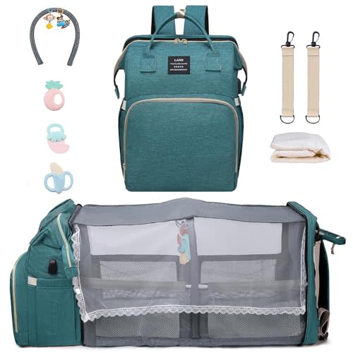 ANWTOTU Diaper Bag with Changing Station,Diaper Bag Backpack,Diaper Bag Girl Boy,Large Capacity,900d Excellent Oxford(Ungrade Green)