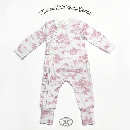 Storyland Toile Zipper Footie Pajama | Maison Nola