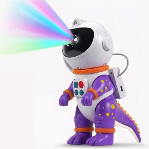 Galaxy Star Projection Night Light, Dinosaur Astronaut Space Projector with Timer, Remote Control, 8 Lighting Modes, Green Nebula Effects for Kids Room Ceiling Decor(Green)