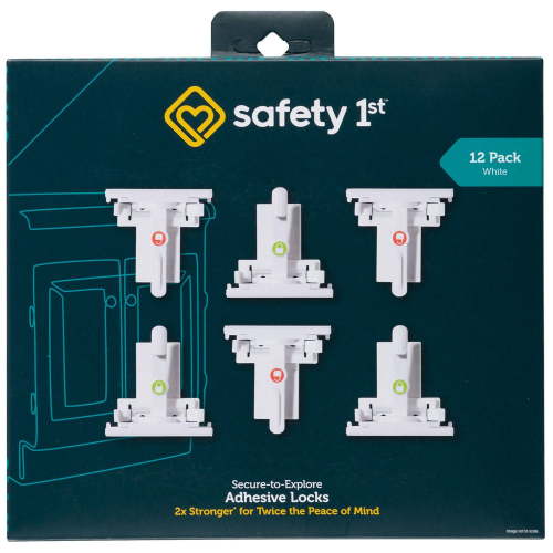 Safety 1st Secure-to-Explore Adhesive Locks, 12 locks, White