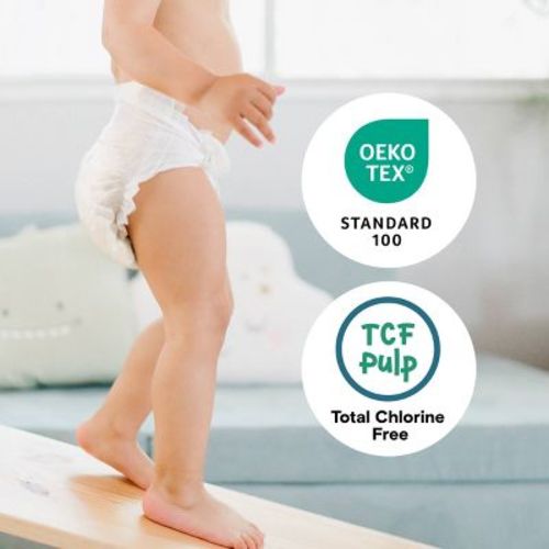 Kudos Chlorine Free Cotton-lined Disposable Diapers - Size 1 - 76ct