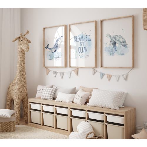 Ocean themed nursery, Sea nursery decor, Nautical nursery print set, under the sea nursery, gender neutral, whale nursery, underwater