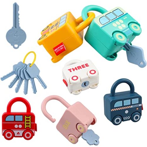 Montessori Educational Toys Learning Games Busy Board - Toddler Car Activities - Baby Sensory Fine Motor Skills Developmental Toys - Gifts for 6 9 12 18 Month Age 1 2 3 4 One Two Year Old Boys Girls