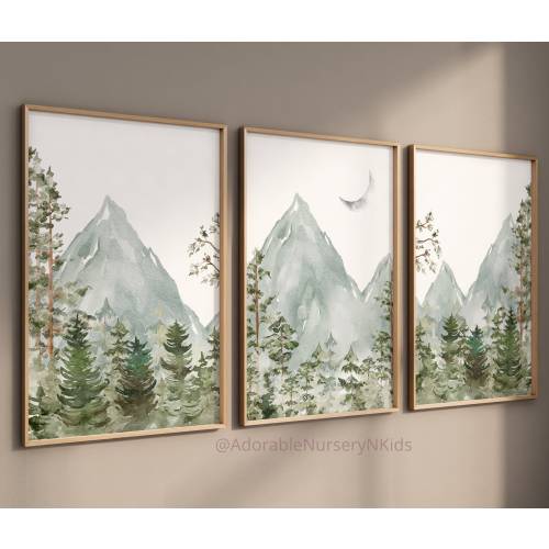 Adventure Nursery Prints, Mountain Nursery Art, Forest Wall Art, Tree Nursery Prints, Forest Nursery, Mountain Wall Art, Nursery Wall Decor