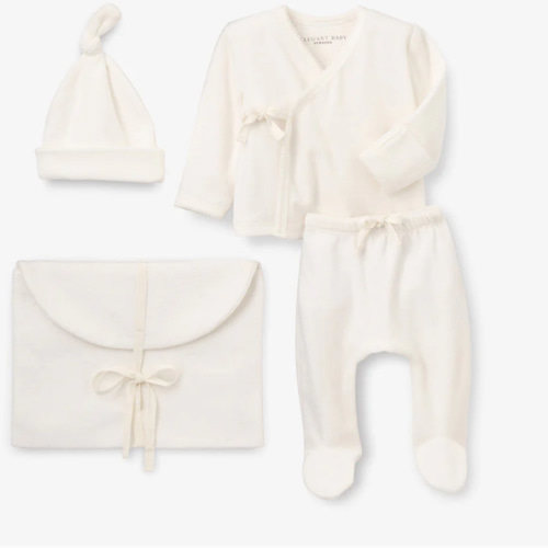 Whisper White Velour Layette Set