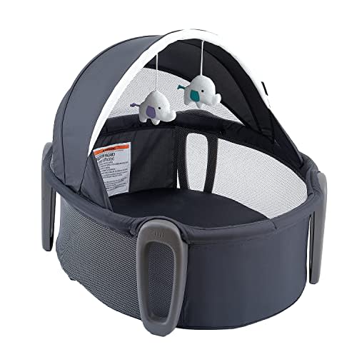 Pamo babe Portable Bassinet and Play Space On-The-Go Baby Dome with Toys and Canopy Travel Crib for Newborn