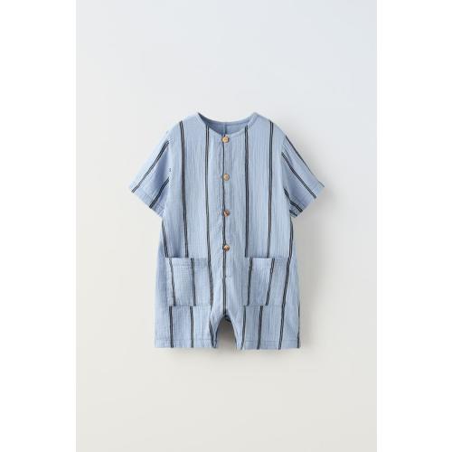 TEXTURED STRIPED OVERALLS 3 YRS