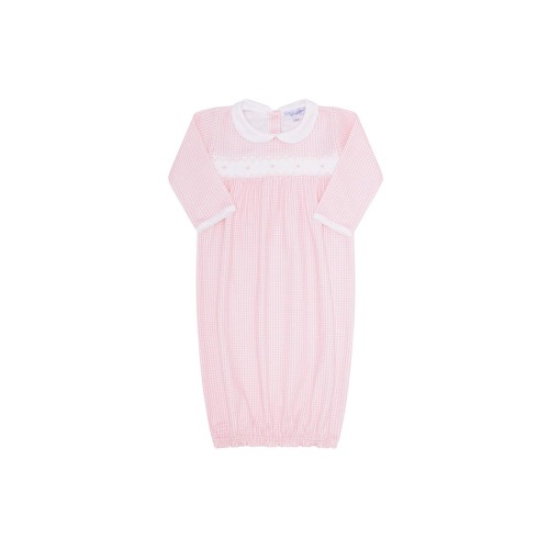 Pink Gingham Smocked Gown - Baby