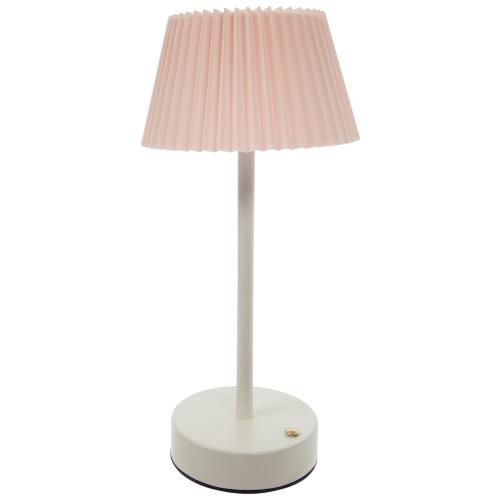 Pink Pleated LED Touch Lamp