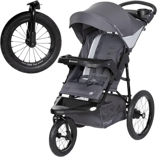 Baby Trend Expedition® Zero Flat Jogger with LED Lights, Dash Grey