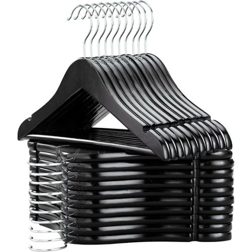 Kids Wooden Hangers 20Pack Black
