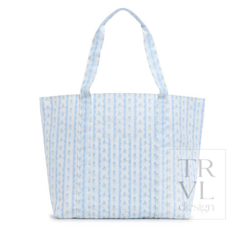 Jumbo Tote - Ribbon Floral Blue