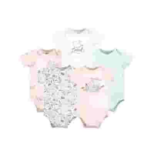 Hudson Baby Short Sleeve Bodysuits, 5-Pack, Newborn- 24 Months