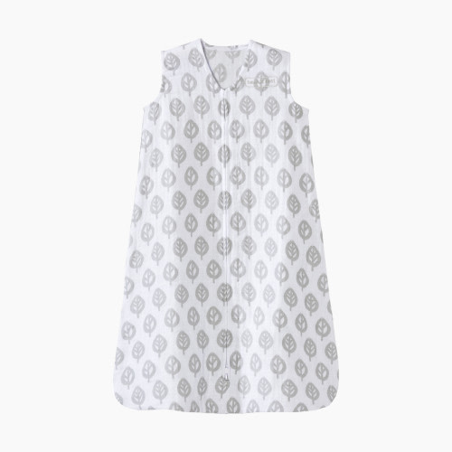 Halo Cotton Muslin Sleepsack Wearable Blanket - Gray Tree Leaf, Small