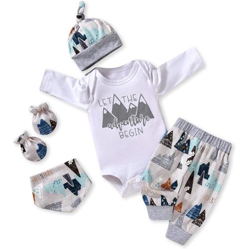 Aalizzwell Newborn Baby Boy Long Sleeve Outfit for Fall Winter