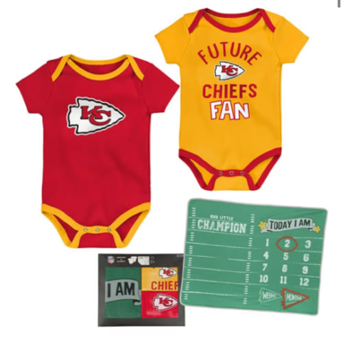 Kansas City Chiefs Baby Red #1 Draft Milestone Blanket One Piece Set