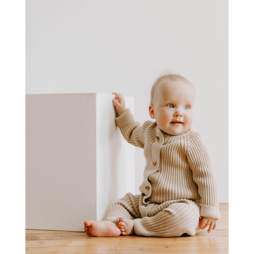 Knit Romper with Magnetic Opening