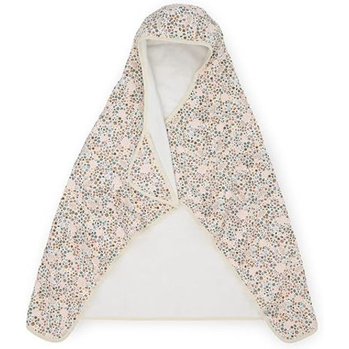 Little Unicorn Premium Hooded Bath Towel| Absorbent Cotton & Terry Blend | Larger Size, 1-6 Years (Pressed Petals)