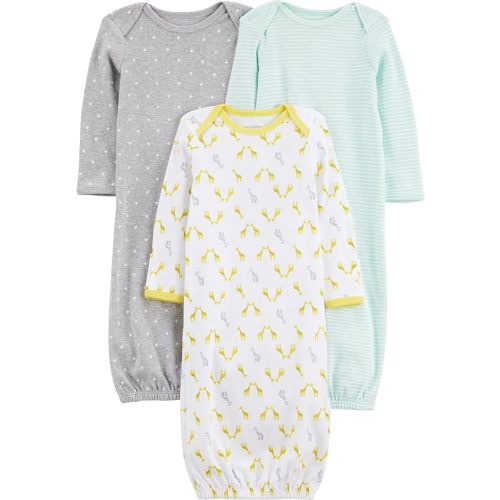 Simple Joys by Carter's unisex-baby 3-pack Neutral Cotton Sleeper Gown