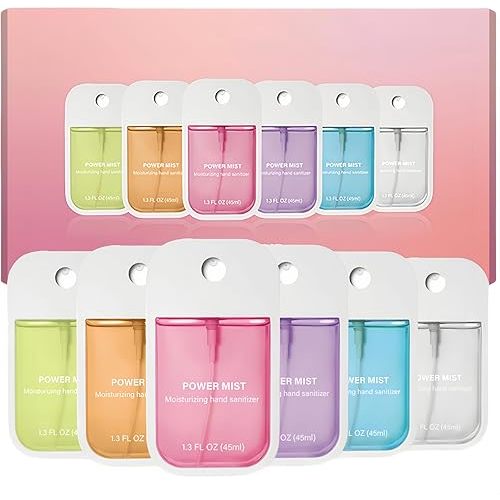 6 Pcs Hand Sanitizer Spray, Portable Power Mist Hydrating Hand Sanitizers Spray for Adults and Kids, 7.8 FL. OZ. Travel Size, 5 Scents