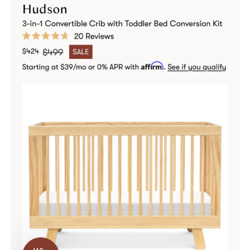 Hudson 3-in-1 Convertible Crib - Converts To Toddler Bed | babyletto – Babyletto