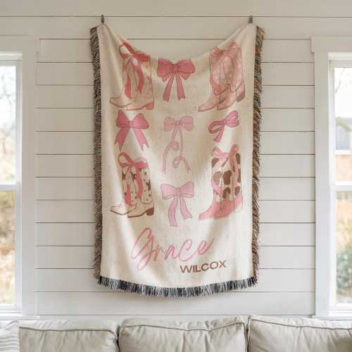Personalized Cowgirl Baby Blanket
