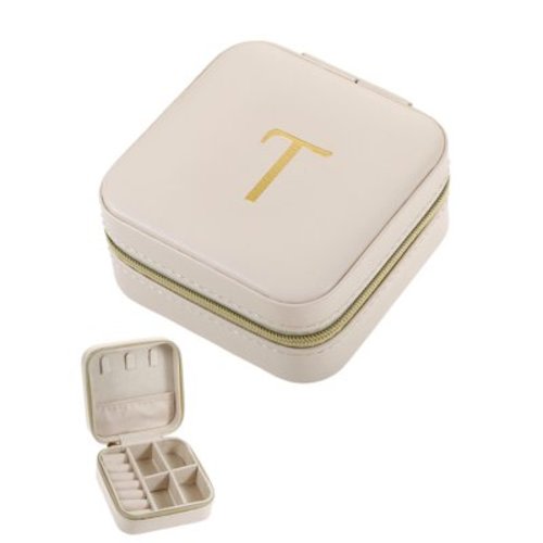 Time and Tru Jewelry Organizer, Ivory with Gold Initial, Letter R