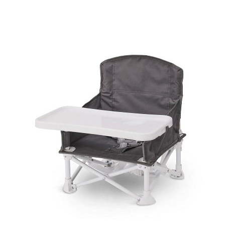 Regalo Portable My Chair Booster Seat, Multi-functional Booster, Up to 37 lb, Attachable Tray, Two Anchoring Straps, Adjustable, Gray, Ages 9 to 36 Months,