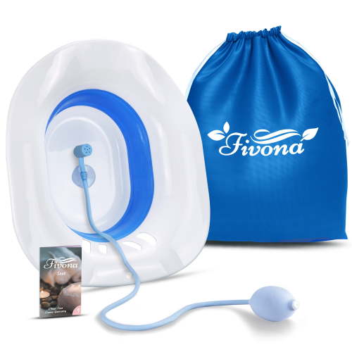 3 in 1 Sitz Bath Kit Bundle of Expandable Basin Tub with Hand Flusher and Storage Bag for Epsom Salt Soaks
