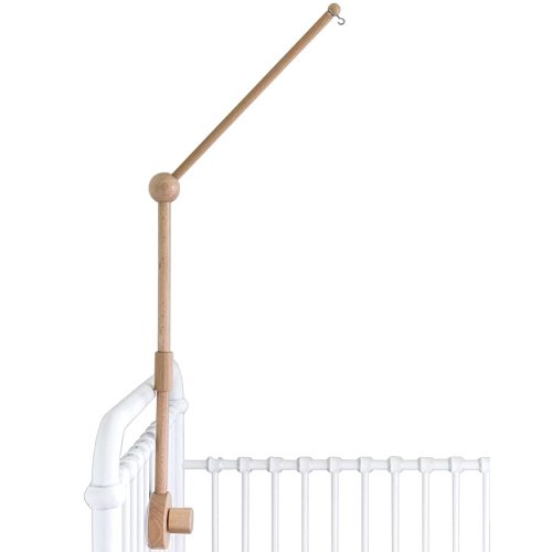 Baby Crib Mobile Arm Wooden Holder - Baby Mobile Hanger for Crib (31 inch, 100% Natural Beech Wood) Strong Anti Slip - Nursery Decor & Gift Accessories (Original)