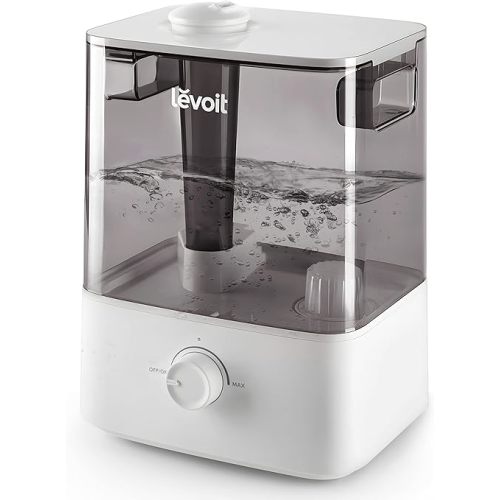 LEVOIT Classic300 Ultrasonic Top Fill Humidifier, Extra Large 6L Tank Last 60-Hour - Super Quiet, Easy to Use and Clean, 360° Rotation Nozzle, Simple Knob Control, Handle, Auto Shut Off, Gray