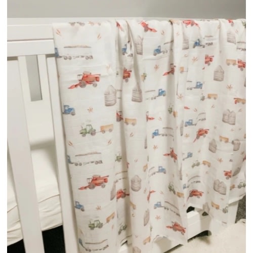 Farm Kid Swaddle Blanket