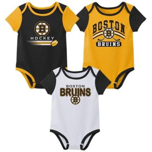 Nhl Boston Bruins Boys' 3pk Bodysuit - 6-9m