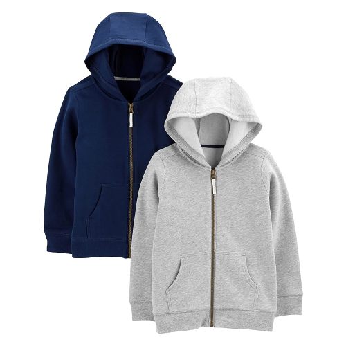 Simple Joys by Carter's Toddlers and Baby Boys' Fleece Full-Zip Hoodies, Pack of 2