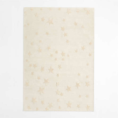 Modern Star Wool Pampas Ivory Kids Area Rug 5'x8'