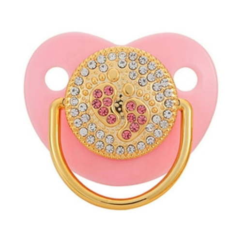 Zwiiyzr Baby Boys Girls Pacifier Newborn Infant Weaning Silicone Pacifier with Clip Pink