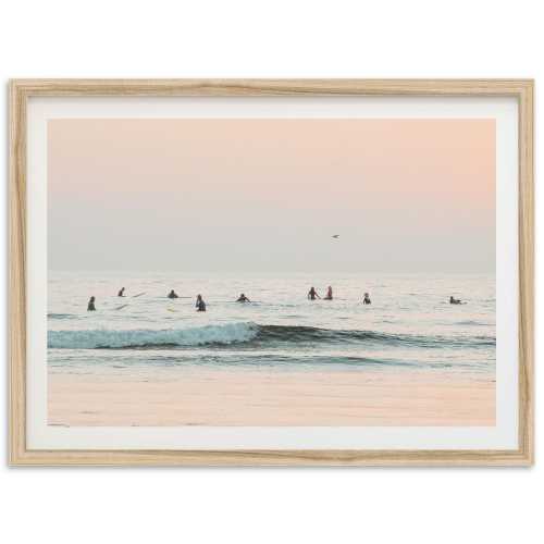 Fine Art Surf Print - Framed Coastal Wall Decor, Vintage California Beach Photography, San Diego, Coastal Chic, Coastal Grandmother, Pink
