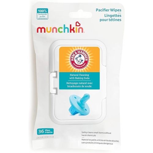 Munchkin® Arm & Hammer Pacifier Wipes - Safely Cleans Baby and Toddler Essentials, 1 Pack, 36 Wipes