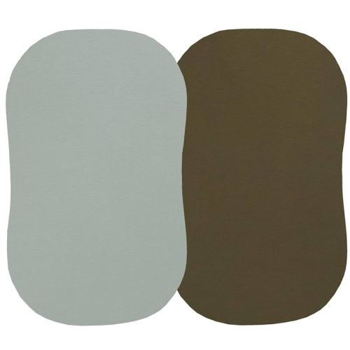 100% Organic Cotton Bassinet Sheets Compatiable with All Halo Bassinest, 2 Pack, Soft Breathable Jersey Knit Fitted Sheet for Baby Boy and Girl, Olive and Sage