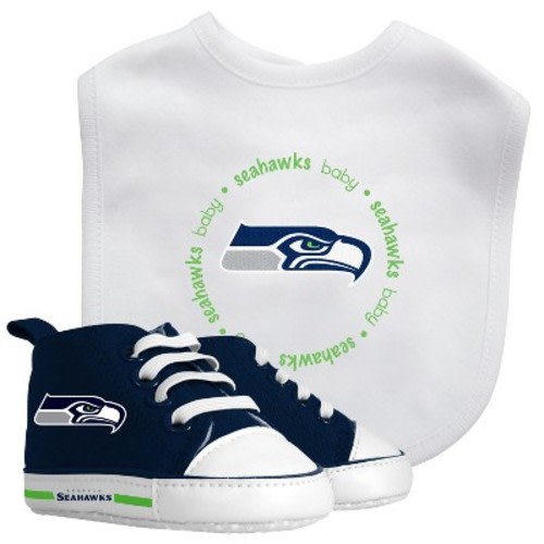 Baby Fanatic 2 Piece Bid and Shoes - NFL Seattle Seahawks - White Unisex Infant Apparel